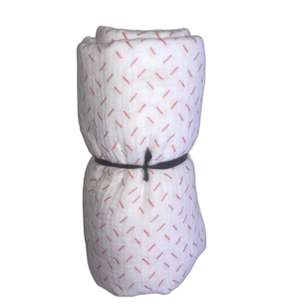WHITEWRAP Muslin Swaddle Blanket Soft Cotton Little Orange Sprinkles 47 in sq